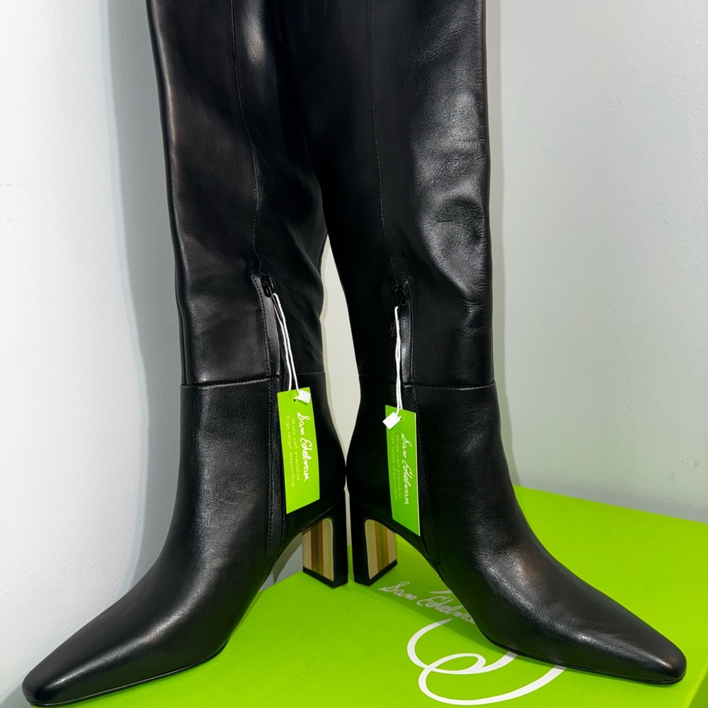 Sam Edelman Black Leather Heeled Boots